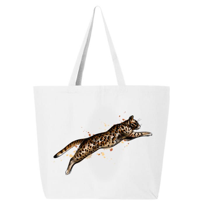 Bengal Cat Jumping From A Splash 25L Jumbo Tote