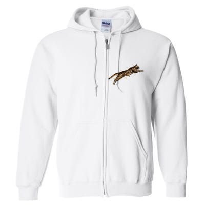 Bengal Cat Jumping From A Splash Full Zip Hoodie