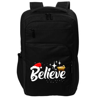 Believe Christmas Jesus Christmas Gift Impact Tech Backpack
