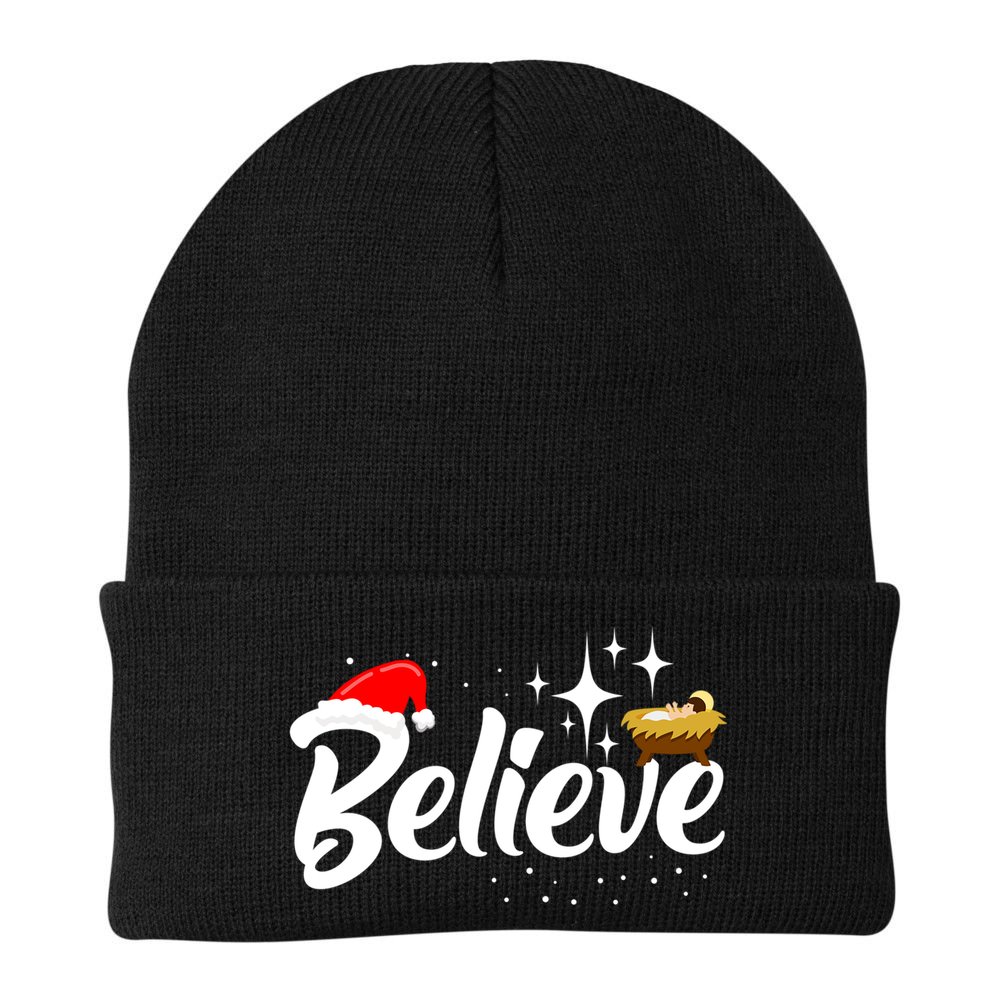 Believe Christmas Jesus Christmas Gift Beanie