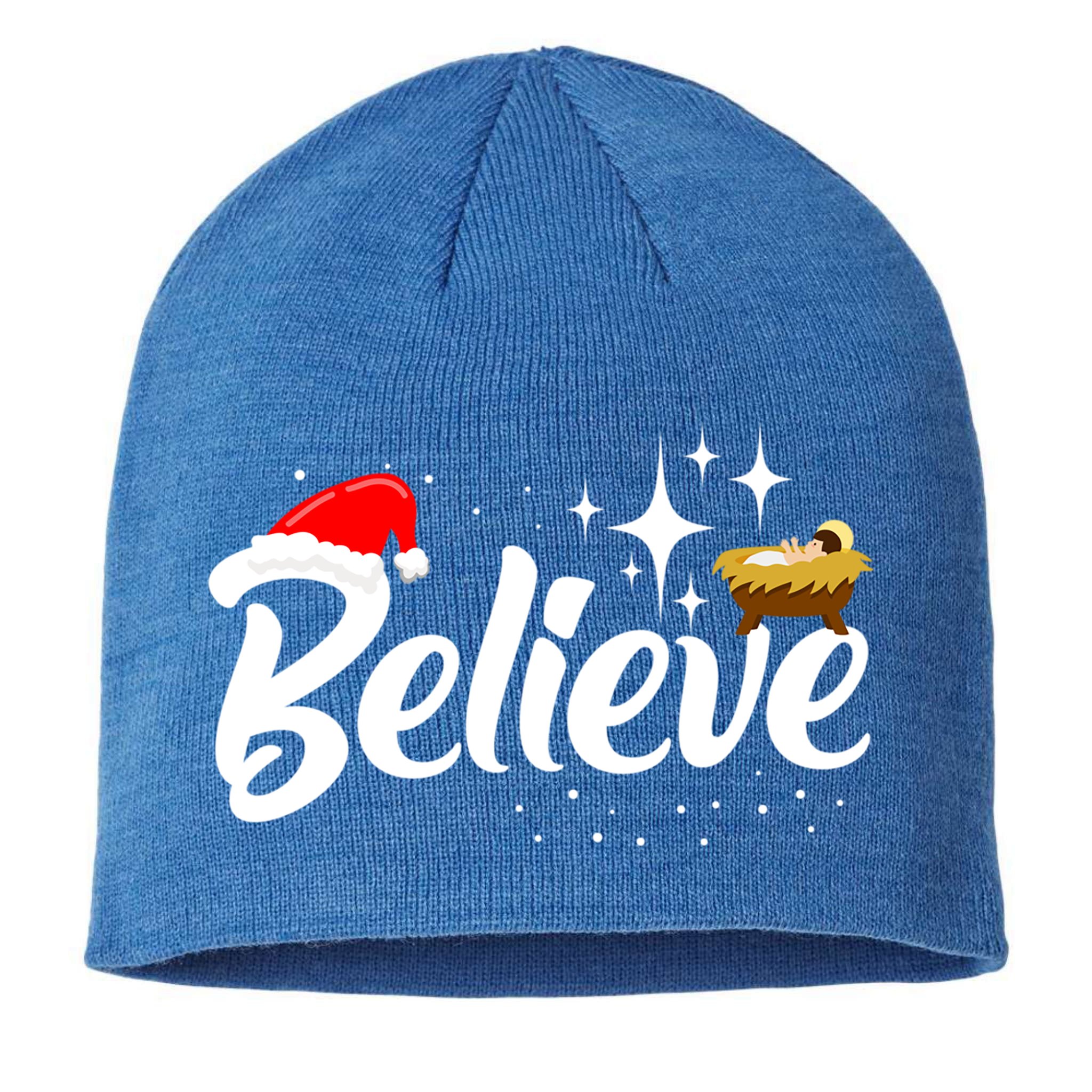 Believe Christmas Jesus Christmas Gift Sustainable Beanie
