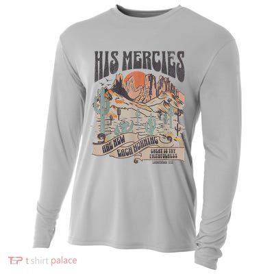 Boho Christian Jesus Apparel Faith Based His Mercies Are New Cooling Performance Long Sleeve Crew