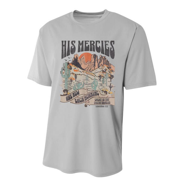 Boho Christian Jesus Apparel Faith Based His Mercies Are New Performance Sprint T-Shirt