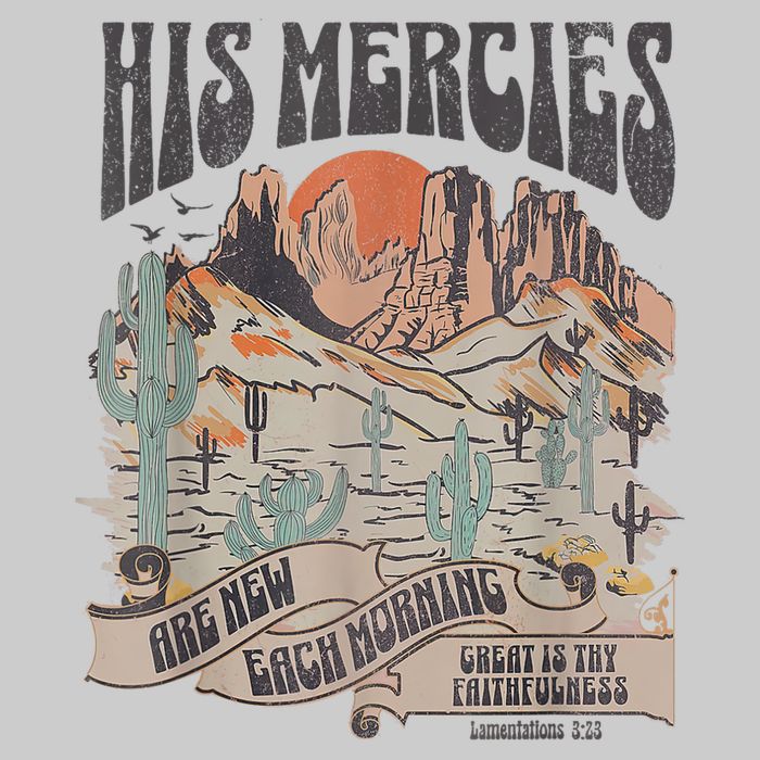 Boho Christian Jesus Apparel Faith Based His Mercies Are New Youth Performance Sprint T-Shirt