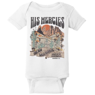 Boho Christian Jesus Apparel Faith Based His Mercies Are New Baby Bodysuit