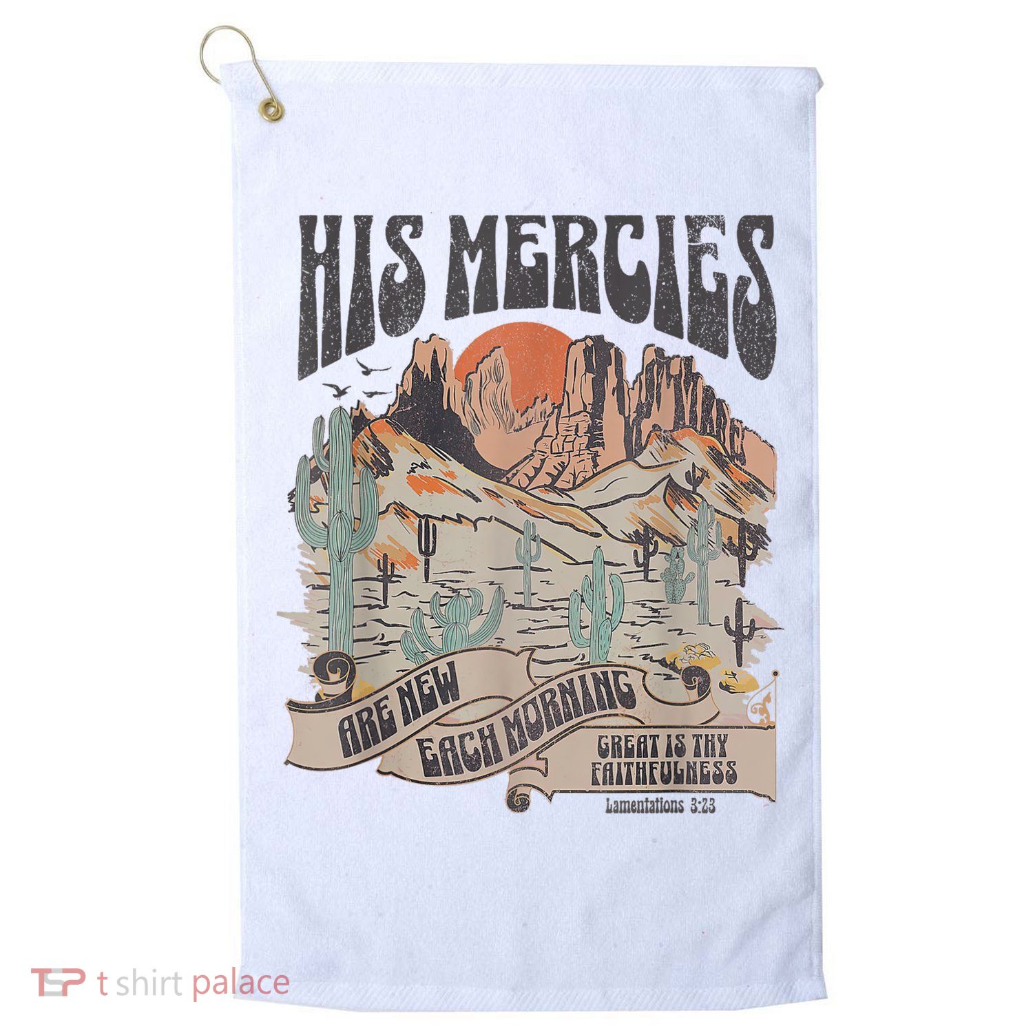 Boho Christian Jesus Apparel Faith Based His Mercies Are New Golf Towel