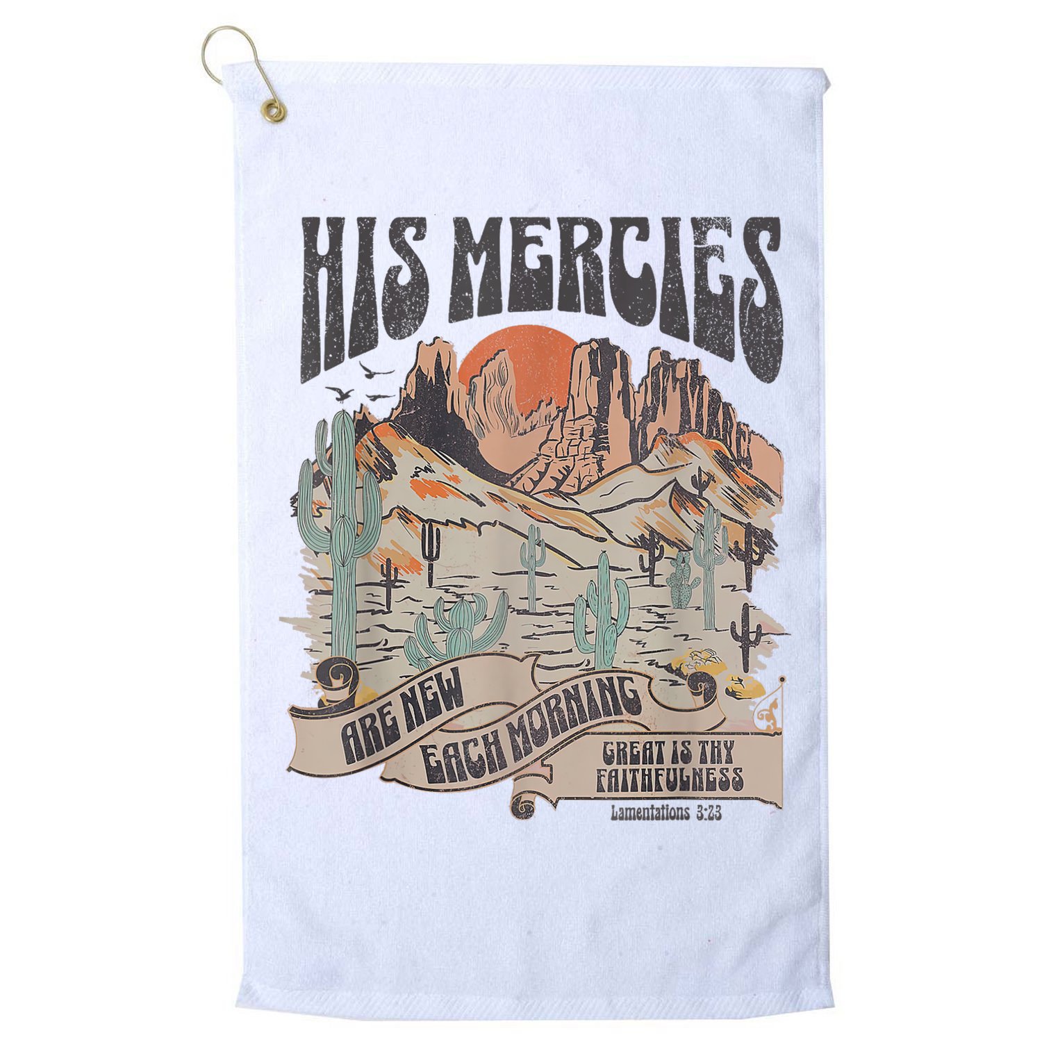 Boho Christian Jesus Apparel Faith Based His Mercies Are New Golf Towel