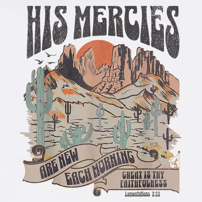 Boho Christian Jesus Apparel Faith Based His Mercies Are New Women's Crop Top Tee