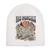 Boho Christian Jesus Apparel Faith Based His Mercies Are New Short Acrylic Beanie