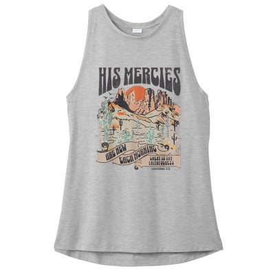 Boho Christian Jesus Faith Based His Mercies Are New Ladies PosiCharge Tri-Blend Wicking Tank