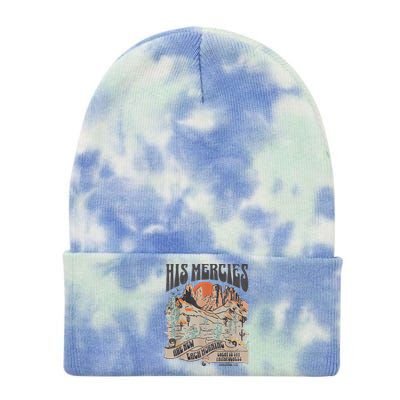 Boho Christian Jesus Faith Based His Mercies Are New Tie Dye 12in Knit Beanie