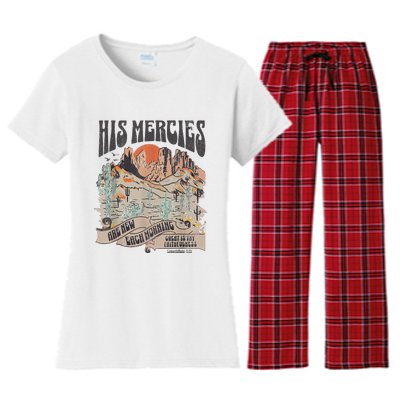 Boho Christian Jesus Faith Based His Mercies Are New Women's Flannel Pajama Set