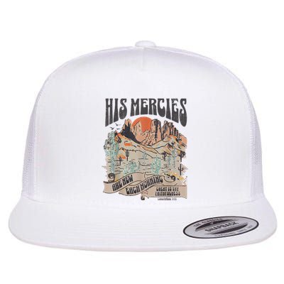 Boho Christian Jesus Faith Based His Mercies Are New Flat Bill Trucker Hat