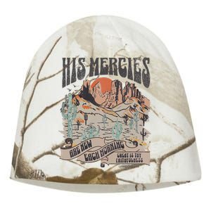 Boho Christian Jesus Apparel Faith Based His Mercies Are New Kati - Camo Knit Beanie