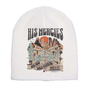 Boho Christian Jesus Apparel Faith Based His Mercies Are New Short Acrylic Beanie