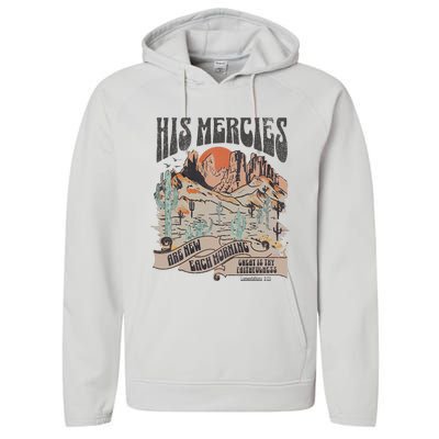 Boho Christian Jesus Apparel Faith Based His Mercies Are New Performance Fleece Hoodie