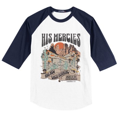 Boho Christian Jesus Apparel Faith Based His Mercies Are New Baseball Sleeve Shirt