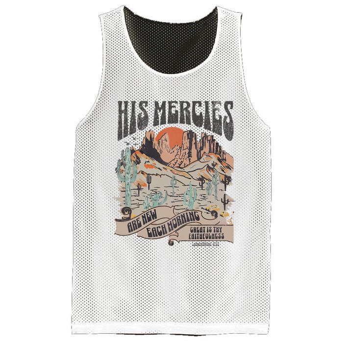 Boho Christian Jesus Apparel Faith Based His Mercies Are New Mesh Reversible Basketball Jersey Tank