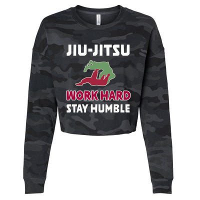 Best Classic Jiu Jitsu Gift Work Hard Stay Humble Meaningful Gift Cropped Pullover Crew