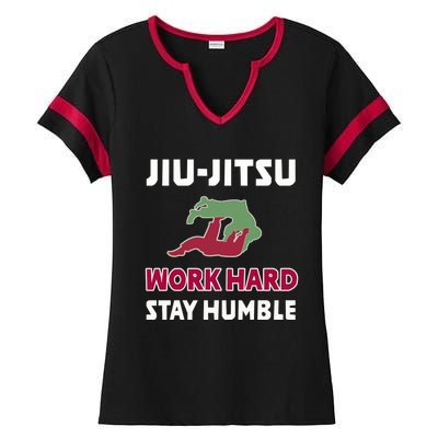 Best Classic Jiu Jitsu Gift Work Hard Stay Humble Meaningful Gift Ladies Halftime Notch Neck Tee