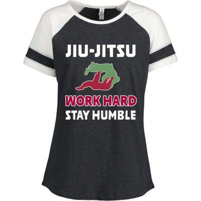 Best Classic Jiu Jitsu Gift Work Hard Stay Humble Meaningful Gift Enza Ladies Jersey Colorblock Tee