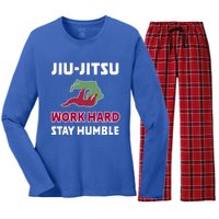 Best Classic Jiu Jitsu Gift Work Hard Stay Humble Meaningful Gift Women's Long Sleeve Flannel Pajama Set 