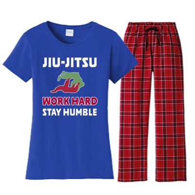 Best Classic Jiu Jitsu Gift Work Hard Stay Humble Meaningful Gift Women's Flannel Pajama Set