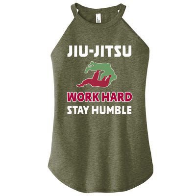 Best Classic Jiu Jitsu Gift Work Hard Stay Humble Meaningful Gift Women's Perfect Tri Rocker Tank