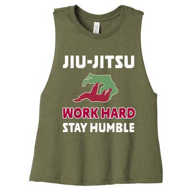 Best Classic Jiu Jitsu Gift Work Hard Stay Humble Meaningful Gift Women's Racerback Cropped Tank