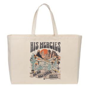 Boho Christian Jesus Apparel Faith Based His Mercies Are New Cotton Canvas Jumbo Tote