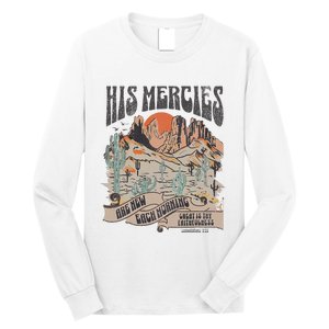 Boho Christian Jesus Apparel Faith Based His Mercies Are New Long Sleeve Shirt