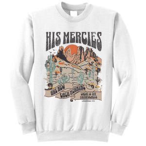 Boho Christian Jesus Apparel Faith Based His Mercies Are New Sweatshirt