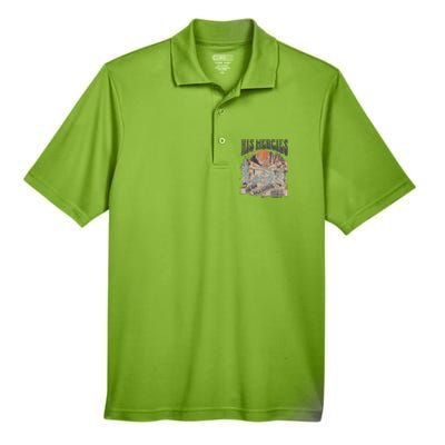 Boho Christian Jesus Apparel Faith Based His Mercies Are New Men's Origin Performance Pique Polo