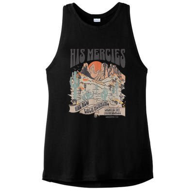 Boho Christian Jesus Apparel Faith Based His Mercies Are New Ladies PosiCharge Tri-Blend Wicking Tank