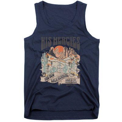 Boho Christian Jesus Apparel Faith Based His Mercies Are New Tank Top