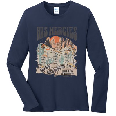 Boho Christian Jesus Apparel Faith Based His Mercies Are New Ladies Long Sleeve Shirt