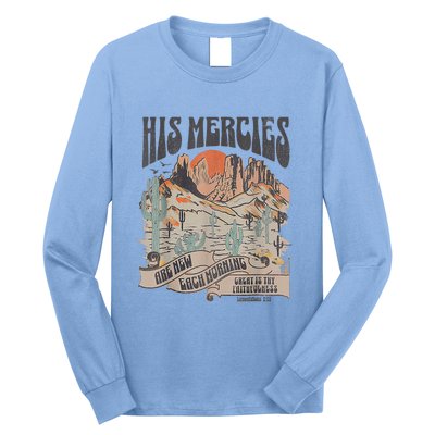 Boho Christian Jesus Apparel Faith Based His Mercies Are New Long Sleeve Shirt