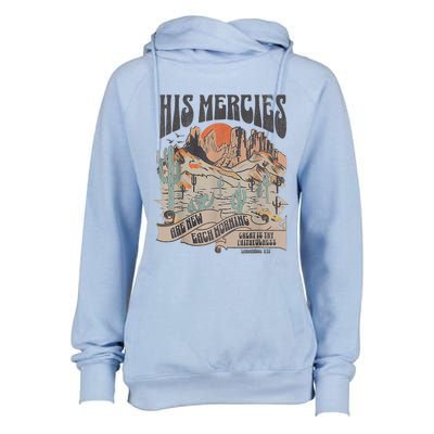 Boho Christian Jesus Apparel Faith Based His Mercies Are New Womens Funnel Neck Pullover Hood