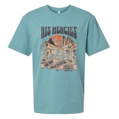 Boho Christian Jesus Apparel Faith Based His Mercies Are New Sueded Cloud Jersey T-Shirt