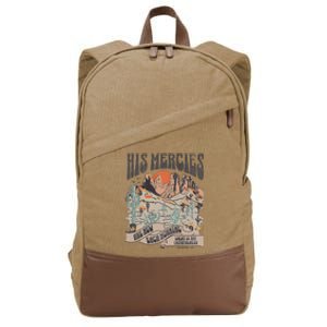 Boho Christian Jesus Apparel Faith Based His Mercies Are New Cotton Canvas Backpack