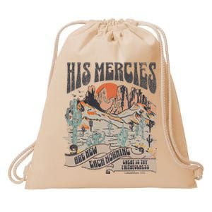 Boho Christian Jesus Apparel Faith Based His Mercies Are New Drawstring Bag