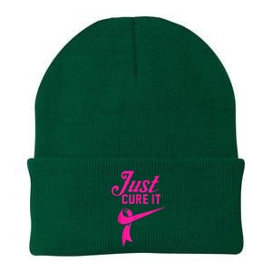 Breast Cancer Just Cure It Knit Cap Winter Beanie