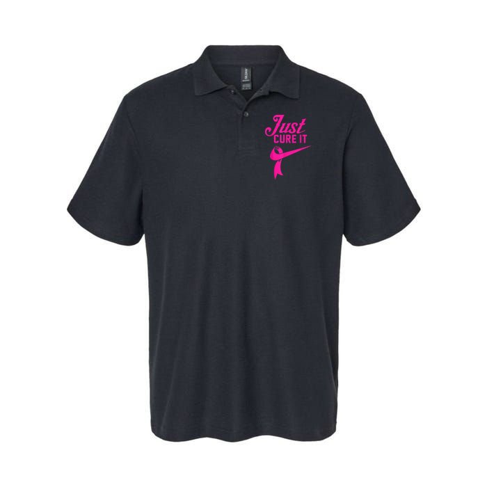 Breast Cancer Just Cure It Softstyle Adult Sport Polo