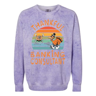 Banking Consultant Job Funny Thanksgiving Gift Colorblast Crewneck Sweatshirt