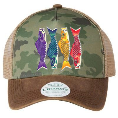 Bright Colorful Japanese Koi Carp Fish Legacy Tie Dye Trucker Hat