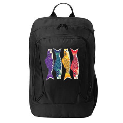 Bright Colorful Japanese Koi Carp Fish City Backpack