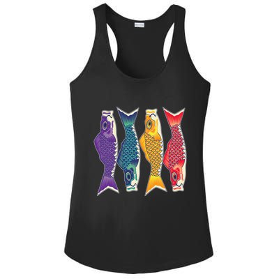 Bright Colorful Japanese Koi Carp Fish Ladies PosiCharge Competitor Racerback Tank