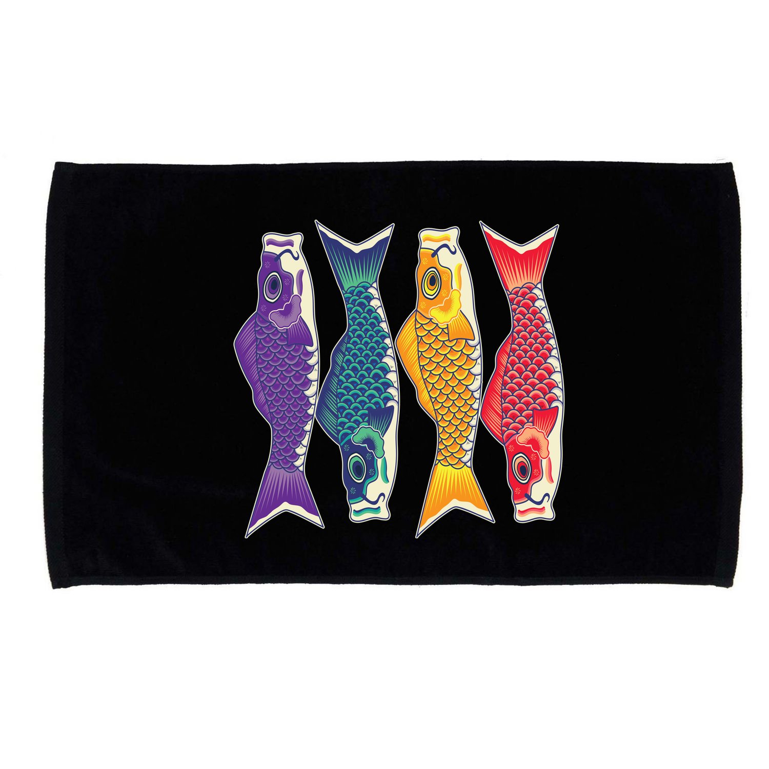 Bright Colorful Japanese Koi Carp Fish Microfiber Hand Towel