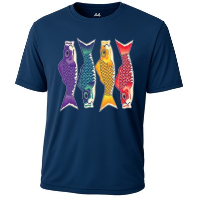 Bright Colorful Japanese Koi Carp Fish Performance Shirt