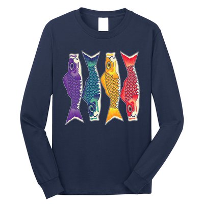 Bright Colorful Japanese Koi Carp Fish Long Sleeve Shirt